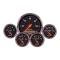 Chevy Gauge Panel Kit, Custom Aluminum, With Black Gauges &Orange Needles, 1955-1956