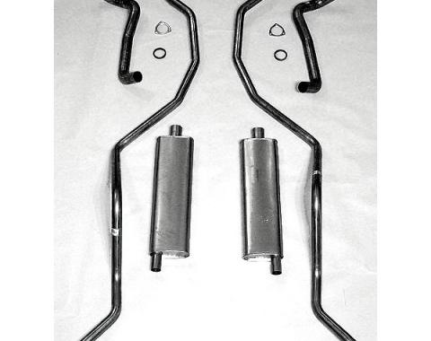 Full Size Chevy Aluminized Dual Exhaust System, 1960-62 348ci High Performance, 1962 Early, 1963-1964 409ci Except 2 x 4-Barrel Carburetors