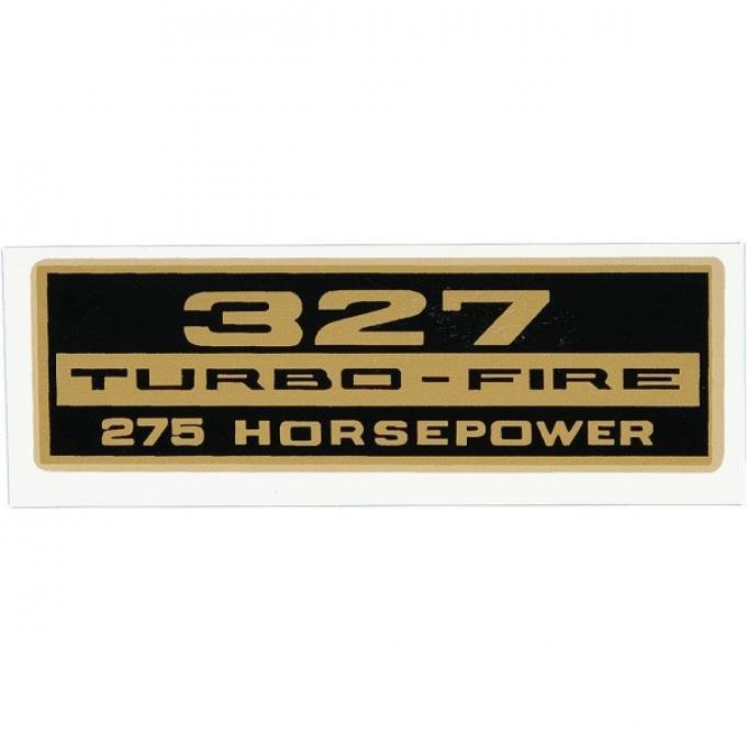 Full Size Chevy Valve Cover Decal, 327ci/275hp Turbo-Fire, 1958-1964