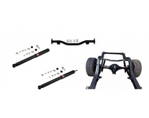 Chevy Rear Shock Bar Re-Location Kit W/ KYB GR-2 Shocks For Standard Or Lowered Cars, 1-Piece Frame, 1955-1957