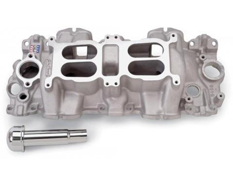 Full Size Chevy Intake Manifold, 348 & 409ci, Dual-Quad, Large Port, Aluminum, Edelbrock, 1958-1965