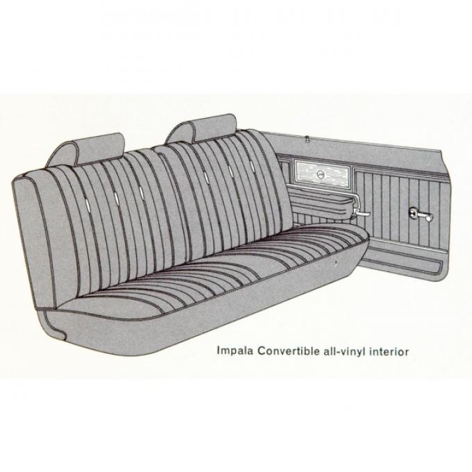 Full Size Chevy Seat Cover Set, Bench Vinyl, Convertible, Impala, 1969