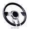 Chevy WaterFall Steering Wheel, Italian Leather & Billet Aluminum, Flaming River 1949-1954