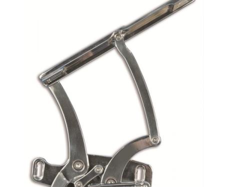 Full Size Chevy Billet Aluminum Hood Hinges, Machined Finish, 1965-1967