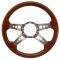 Early Chevy Steering Wheel, Volante S9, Walnut Wood Finish,1949-1954