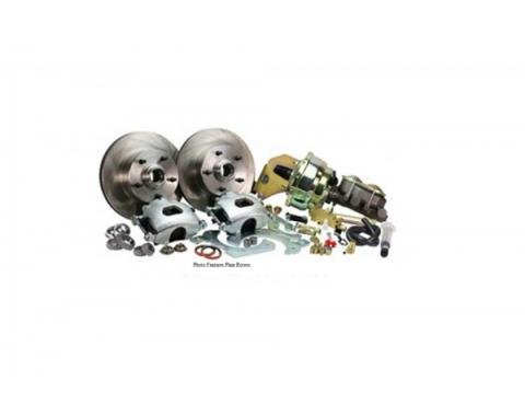 Late Great Chevy - Front Disc Brake Conversion Kit For Stock Spindles, Power Brakes With Drilled And Slotted Rotors, 1965-1968