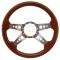 Full Size Chevy Steering Wheel, Volante S9, Walnut Wood Finish, 1958-1984