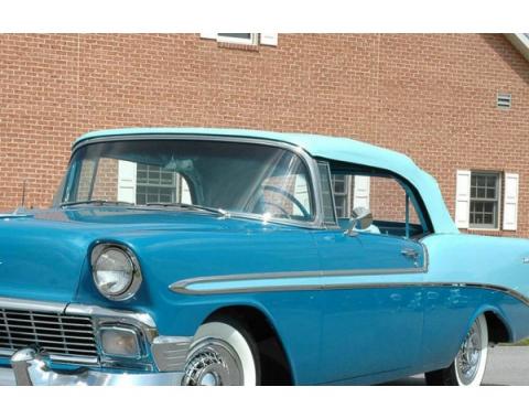 Chevy Convertible Top, With Correct Stitching, Light Blue, 1955-1957