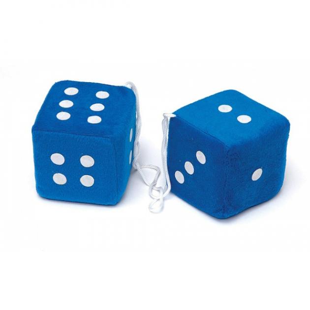 Chevy Fuzzy Dice, Blue Classic Chevy