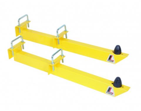 Early Chevy Universal Traction Bar, Yellow Powder Coat, 1949-1954