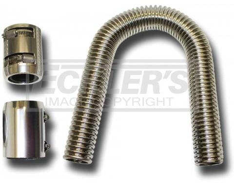 Chevy Radiator Hose Kit, Chrome Plated Stainless Steel, 24", 1949-1954