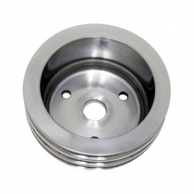 Chevy Small Block Aluminum Crankshaft Pulley, Small Water Pump, 3 Groove