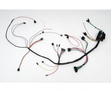 Full Size Chevy Dash Wiring Harness, With Column Shift Manual Transmission & Warning Lights, 1965