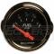 Chevy Custom Fuel Gauge, Black Face, With White Numbers & Orange Needle, AutoMeter, 1955-1957