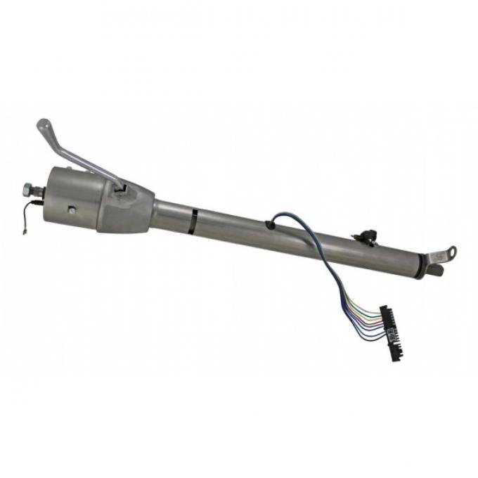 Chevy Flaming River Tilt Steering Column, With Neutral Safety Switch, Paintable Finish, 1955-1956 (Shifter On Column)