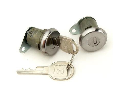 Chevy Door Locks, With Late Style Keys,1956 Hardtop Or Convertible & 1957 4-Door Hardtop