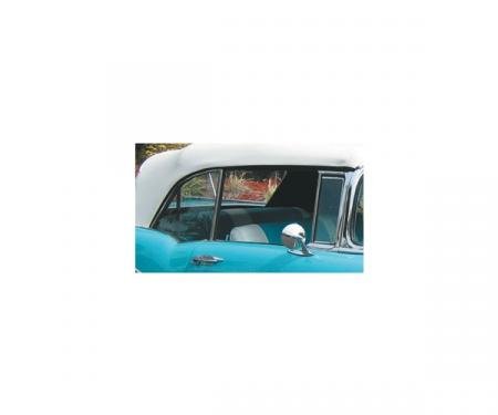 Chevy Quarter Glass, Installed In Frame, Tinted, Convertible, Right, 1955-1957