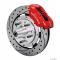 Chevy Wilwood Front Disc Brake Kit, Drop Spindle, Red Powder Coat Caliper, SRP Rotor,12.19", Forged Dynalite Big Brake Series 55-57