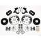 Chevy Wilwood Front Disc Brake Kit, Black Anodize 4 Piston Caliper,Plain Face Rotor,12.19,  Forged Dynalite Pro Series 1955-1957