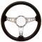 Early Chevy Steering Wheel, Volante S9, Black Ash Wood Finish, 1949-1954