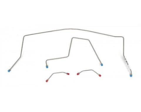 Full Size Chevy Front Brake Line Set, Power, Stainless Steel, 1962-1964