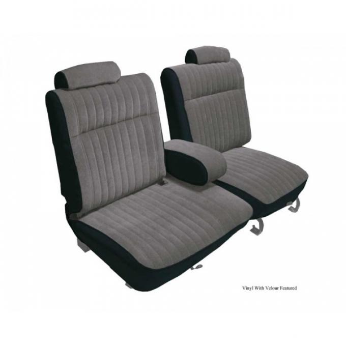 Malibu Seat Cover, Front Split Seat 55/45 With Center Arm Rest, Head Rests and Rear Bench, Vinyl, 1981-1983