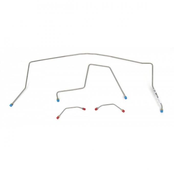 Full Size Chevy Front Brake Line Set, Power, Stainless Steel, 1962-1964