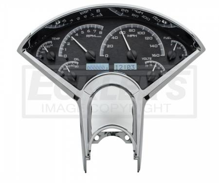 Chevy Analog Dash Gauges, Dakota Digital, Black With White Display, Metric, 1955-1956