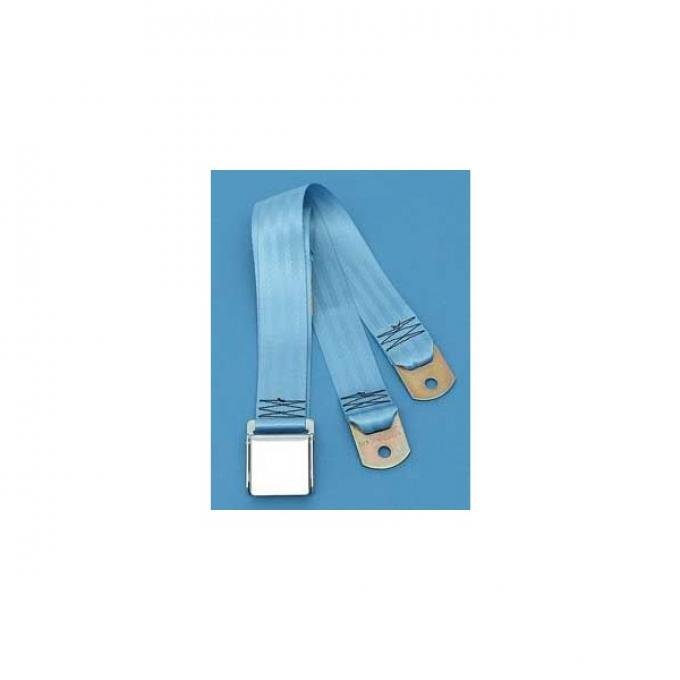 Seatbelt Solutions Chevrolet 1955-1957, Rear Universal Lap Belt, 60" with Chrome Lift Latch 1800604005 | Powder Blue