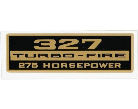 Full Size Chevy Valve Cover Decal, 327ci/275hp Turbo-Fire, 1958-1964