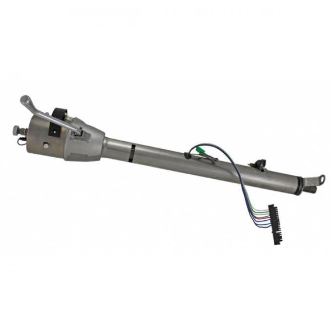 Chevy Flaming River Tilt Steering Column With Shift Indicator, With Neutral Safety Switch, Paintable Finish, 1955-1956