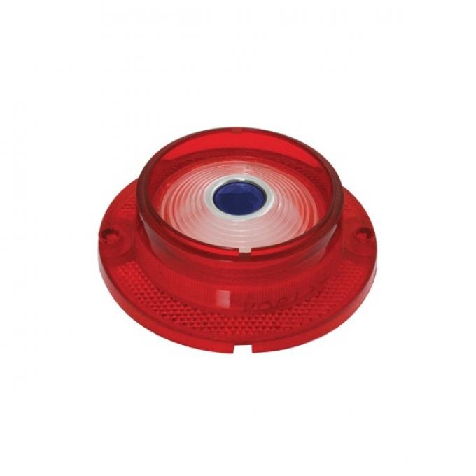 Full Size Chevy Back-Up Light Lens, Red, Clear, W/Blue Dot, Impala/Bel Air/Biscayne, 1963