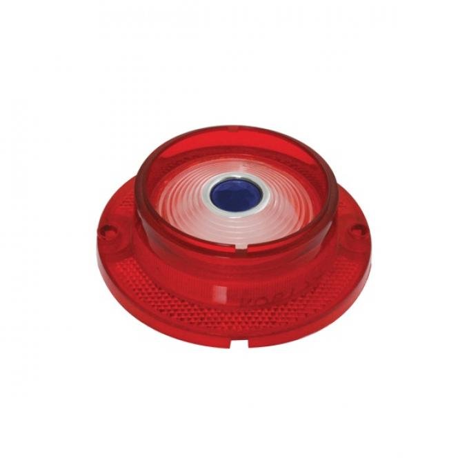 Full Size Chevy Back-Up Light Lens, Red, Clear, W/Blue Dot, Impala/Bel Air/Biscayne, 1963