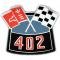 Full Size Chevy Air Cleaner Decal, 402ci Crossed-Flags, 1965-1972