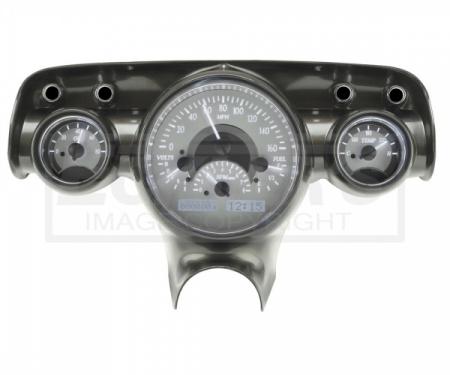 Chevy Analog Dash Gauges, Dakota Digital, Silver With WhiteDisplay, 1957