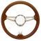 Early Chevy Steering Wheel, Volante S9, Walnut Wood Finish,1949-1954