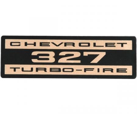 Full Size Chevy Valve Cover Decal, Turbo-Fire, 327ci, 1963-1965