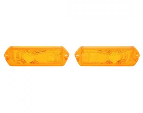 Trim Parts 63 Full-Size Chevrolet Amber Parking Light Lens, Pair A2438