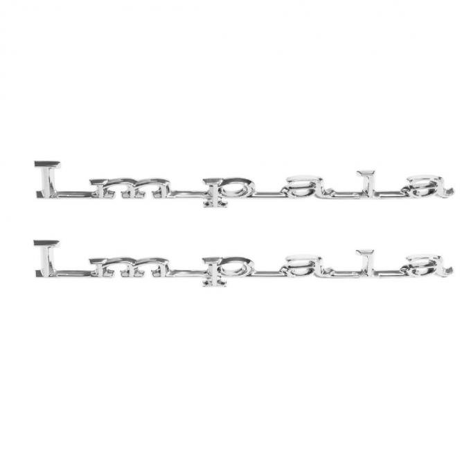 Trim Parts 67 Impala Rear Quarter Script, Impala, Pair 2646