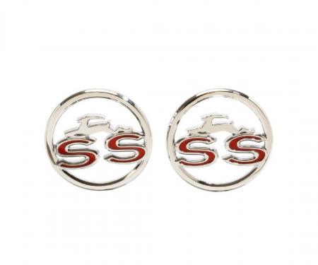 Trim Parts 63 Impala SS Rear Quarter Emblem, SS, Pair 2252