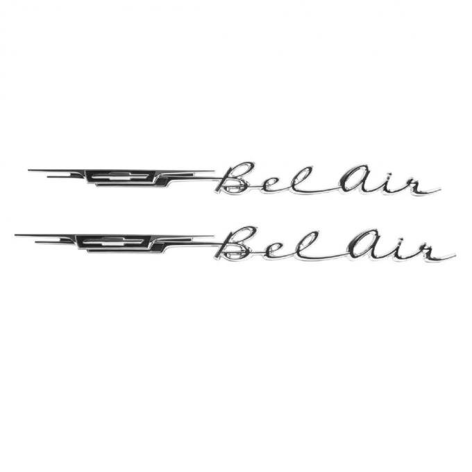 Trim Parts 62 Bel Air Rear Quarter Emblem, Pair 2176