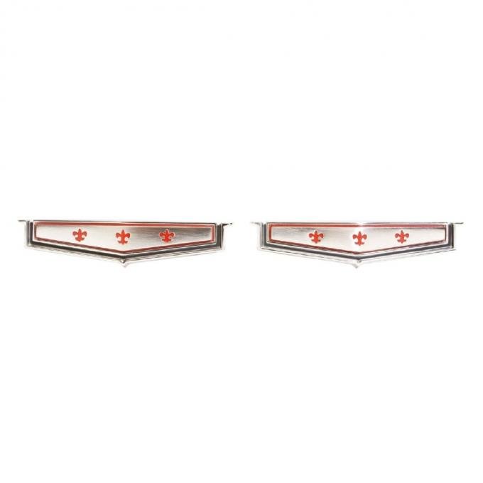 Trim Parts 65-66 Caprice Rear Roof Panel Emblem, Pair 2475