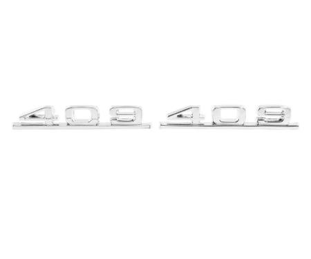 Trim Parts 62-63 Full-Size Chevrolet Front Fender Emblem, 409, Pair 2159