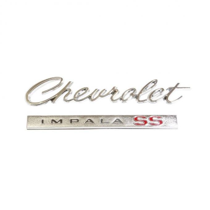 Trim Parts 66 Impala SS Trunk Emblem, Chevrolet Impala SS, 2 pieces, Each 2568