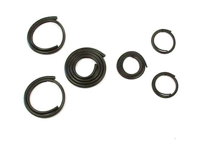AMD Back Glass Gasket Seal Set w/ Black Lockstrip, (6pcs Center & Corners), 47-55 Chevy GMC C/K Truck (Small Back Glass) G-WKT4755DLX