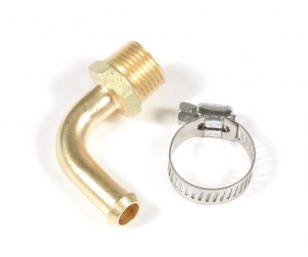 Mr. Gasket Fuel Line Fitting, 3/8 Inch NPT to 3/8 Inch Hose Barb, 90 Degree, Brass 2966