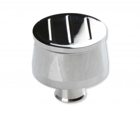 Mr. Gasket Breather Cap, Chrome Plated Aluminum with Ball Milled Top 9116G