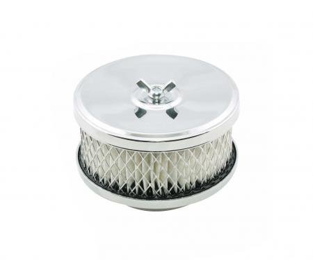 Mr. Gasket Air Cleaner, Deep Dish, 4 Inch X 2 Inch, Chrome 4354