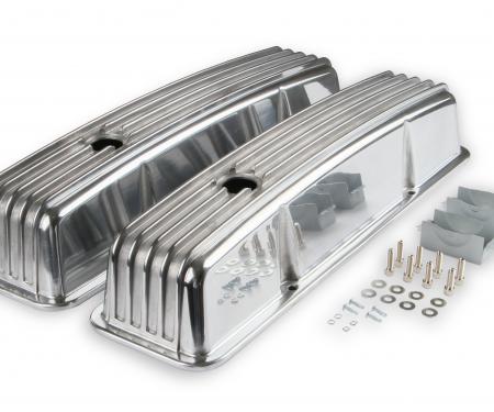 Mr. Gasket Cast Aluminum Finned Valve Covers, Polished 6855G