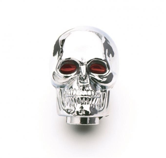 Mr. Gasket Shifter Knob, Chrome, Skull with Red Eyes 9628